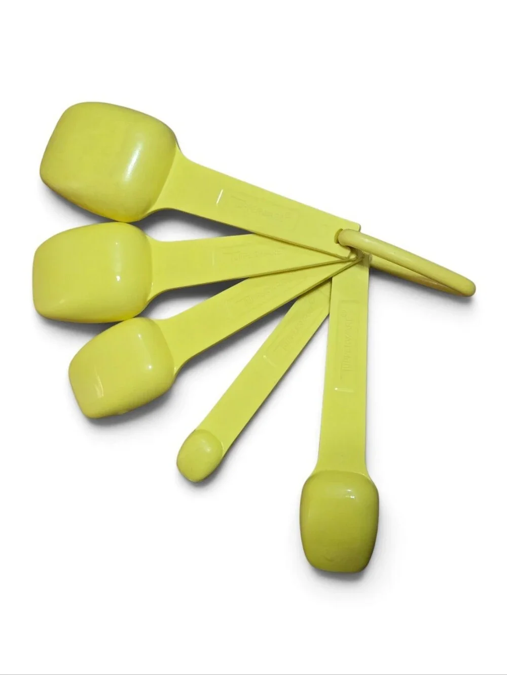 Vintage Yellow Tupperware Nesting Measuring Spoon Set - 6 Piece